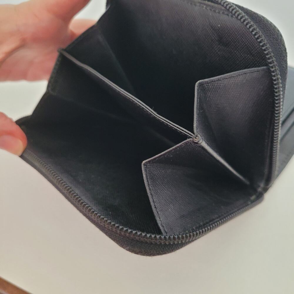 Vintage Prada Milano Black Nylon Saffiano Leather Zip Around Wallet Made in - Picture 12 of 16
